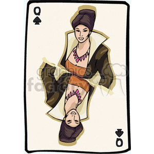   playing card cards deck queen of spades  cardqueen.gif Clip Art Toys-Games Games 