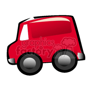 clipart - Red delivery van.