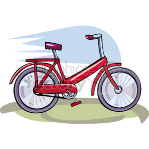 Red Cruiser Bicycle clipart. Commercial use image # 172417
