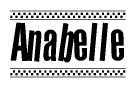 The clipart image displays the text Anabelle in a bold, stylized font. It is enclosed in a rectangular border with a checkerboard pattern running below and above the text, similar to a finish line in racing. 