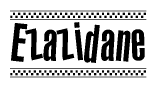 The image contains the text Ezazidane in a bold, stylized font, with a checkered flag pattern bordering the top and bottom of the text.