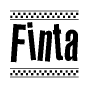 The clipart image displays the text Finta in a bold, stylized font. It is enclosed in a rectangular border with a checkerboard pattern running below and above the text, similar to a finish line in racing. 
