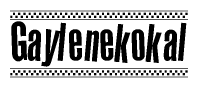The clipart image displays the text Gaylenekokal in a bold, stylized font. It is enclosed in a rectangular border with a checkerboard pattern running below and above the text, similar to a finish line in racing. 