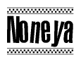 The clipart image displays the text Noneya in a bold, stylized font. It is enclosed in a rectangular border with a checkerboard pattern running below and above the text, similar to a finish line in racing. 