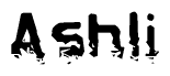 The image contains the word Ashli in a stylized font with a static looking effect at the bottom of the words