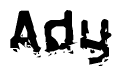 The image contains the word Ady in a stylized font with a static looking effect at the bottom of the words
