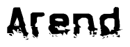 The image contains the word Arend in a stylized font with a static looking effect at the bottom of the words