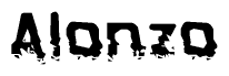 The image contains the word Alonzo in a stylized font with a static looking effect at the bottom of the words