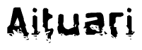 The image contains the word Aituari in a stylized font with a static looking effect at the bottom of the words