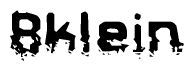 The image contains the word Bklein in a stylized font with a static looking effect at the bottom of the words