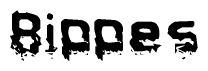 The image contains the word Bippes in a stylized font with a static looking effect at the bottom of the words