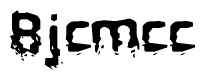 The image contains the word Bjcmcc in a stylized font with a static looking effect at the bottom of the words