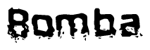 The image contains the word Bomba in a stylized font with a static looking effect at the bottom of the words