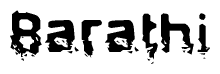 The image contains the word Barathi in a stylized font with a static looking effect at the bottom of the words