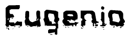 The image contains the word Eugenio in a stylized font with a static looking effect at the bottom of the words
