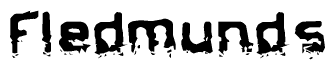 The image contains the word Fledmunds in a stylized font with a static looking effect at the bottom of the words