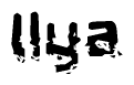 The image contains the word Ilya in a stylized font with a static looking effect at the bottom of the words