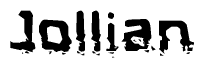 The image contains the word Jollian in a stylized font with a static looking effect at the bottom of the words