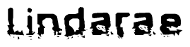 The image contains the word Lindarae in a stylized font with a static looking effect at the bottom of the words