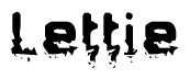 The image contains the word Lettie in a stylized font with a static looking effect at the bottom of the words