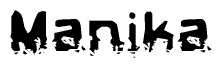 The image contains the word Manika in a stylized font with a static looking effect at the bottom of the words