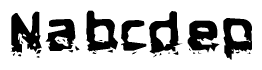 The image contains the word Nabcdep in a stylized font with a static looking effect at the bottom of the words