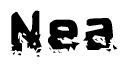 The image contains the word Nea in a stylized font with a static looking effect at the bottom of the words
