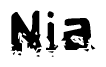 The image contains the word Nia in a stylized font with a static looking effect at the bottom of the words