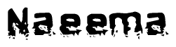 The image contains the word Naeema in a stylized font with a static looking effect at the bottom of the words