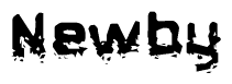 The image contains the word Newby in a stylized font with a static looking effect at the bottom of the words