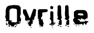 The image contains the word Ovrille in a stylized font with a static looking effect at the bottom of the words