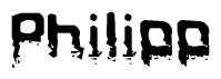 The image contains the word Philipp in a stylized font with a static looking effect at the bottom of the words