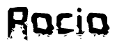 The image contains the word Rocio in a stylized font with a static looking effect at the bottom of the words