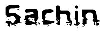 The image contains the word Sachin in a stylized font with a static looking effect at the bottom of the words