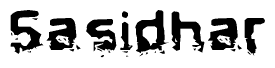 The image contains the word Sasidhar in a stylized font with a static looking effect at the bottom of the words