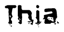The image contains the word Thia in a stylized font with a static looking effect at the bottom of the words