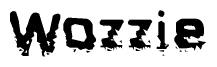 The image contains the word Wozzie in a stylized font with a static looking effect at the bottom of the words