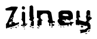 The image contains the word Zilney in a stylized font with a static looking effect at the bottom of the words