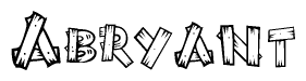The clipart image shows the name Abryant stylized to look like it is constructed out of separate wooden planks or boards, with each letter having wood grain and plank-like details.
