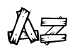 The clipart image shows the name Az stylized to look like it is constructed out of separate wooden planks or boards, with each letter having wood grain and plank-like details.