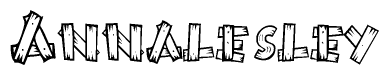 The clipart image shows the name Annalesley stylized to look like it is constructed out of separate wooden planks or boards, with each letter having wood grain and plank-like details.