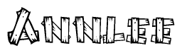 The clipart image shows the name Annlee stylized to look like it is constructed out of separate wooden planks or boards, with each letter having wood grain and plank-like details.
