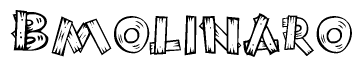 The clipart image shows the name Bmolinaro stylized to look like it is constructed out of separate wooden planks or boards, with each letter having wood grain and plank-like details.