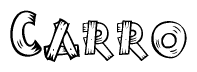 The clipart image shows the name Carro stylized to look like it is constructed out of separate wooden planks or boards, with each letter having wood grain and plank-like details.