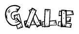 The clipart image shows the name Gale stylized to look like it is constructed out of separate wooden planks or boards, with each letter having wood grain and plank-like details.