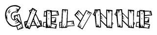 The clipart image shows the name Gaelynne stylized to look like it is constructed out of separate wooden planks or boards, with each letter having wood grain and plank-like details.