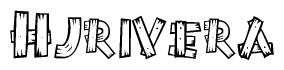 The clipart image shows the name Hjrivera stylized to look as if it has been constructed out of wooden planks or logs. Each letter is designed to resemble pieces of wood.