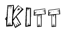 The clipart image shows the name Kitt stylized to look like it is constructed out of separate wooden planks or boards, with each letter having wood grain and plank-like details.