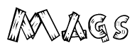 The clipart image shows the name Mags stylized to look like it is constructed out of separate wooden planks or boards, with each letter having wood grain and plank-like details.