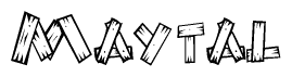 The clipart image shows the name Maytal stylized to look like it is constructed out of separate wooden planks or boards, with each letter having wood grain and plank-like details.